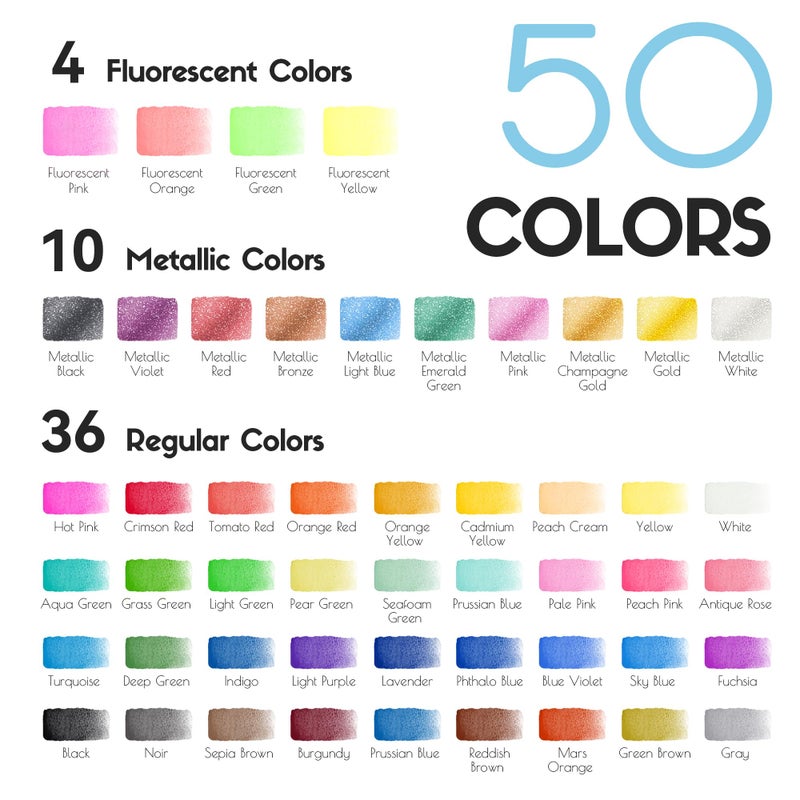 SRUOLOC Watercolor Paint Set 50 Colors  Travel Watercolor Set with Portable Carrying Case  Papers  Brushes and Accessories  Ideal for Artists  Amateur Hobbyists and Painting Lovers - Image 3